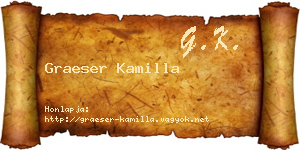 Graeser Kamilla névjegykártya